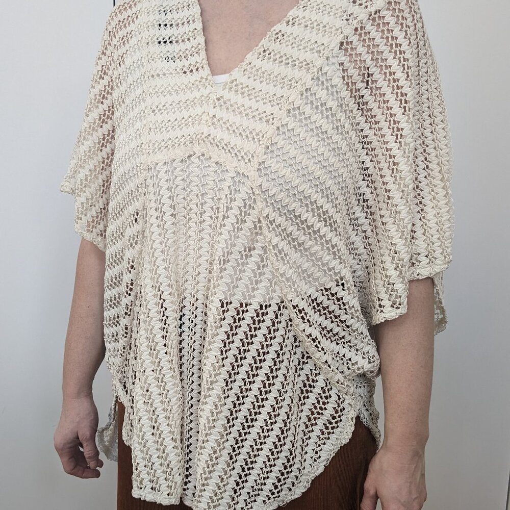 H&M White Crochet Knit Top